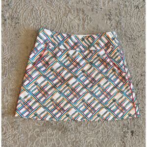 Adidas Golf Skort Performance Fabric Sz. 4 Turquoise Orange Pink